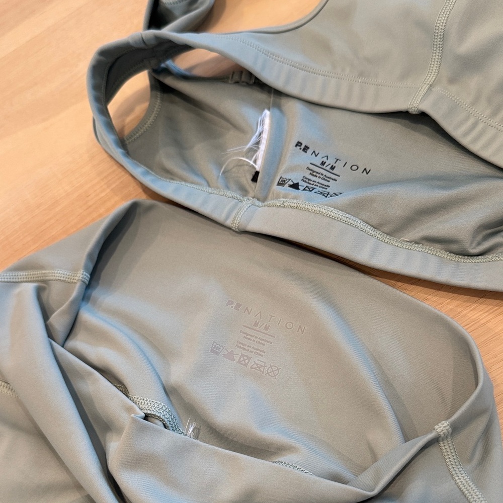 PE Nation Green Sports Bra and Leggings Set - Picture 2 of 7